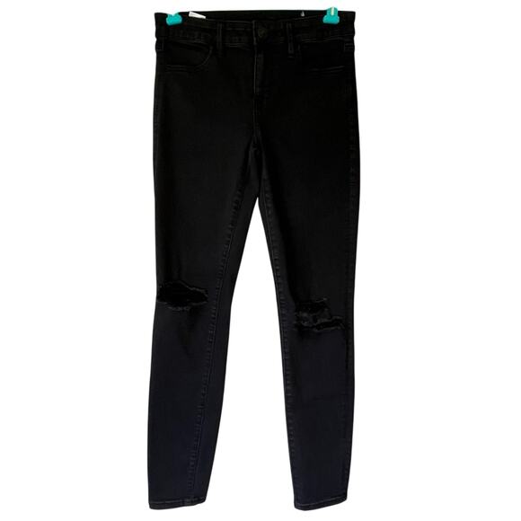 American Eagle Black Distressed NE(X)T Level Stretch Jegging Size 4 - Picture 1 of 14